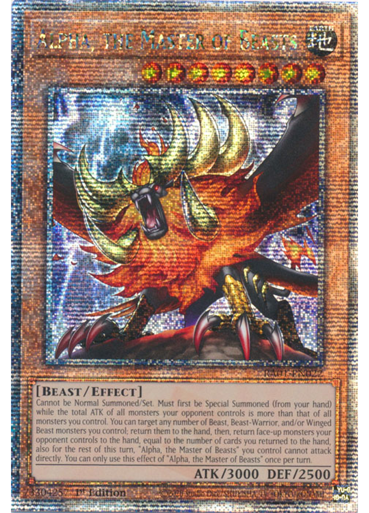 Alpha, the Master of Beasts (Quarter Century Secret Rare 1st Edition)