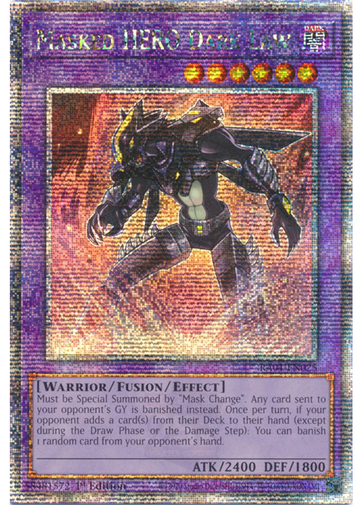 Masked HERO Dark Law (Quarter Century Secret Rare 1st Edition)