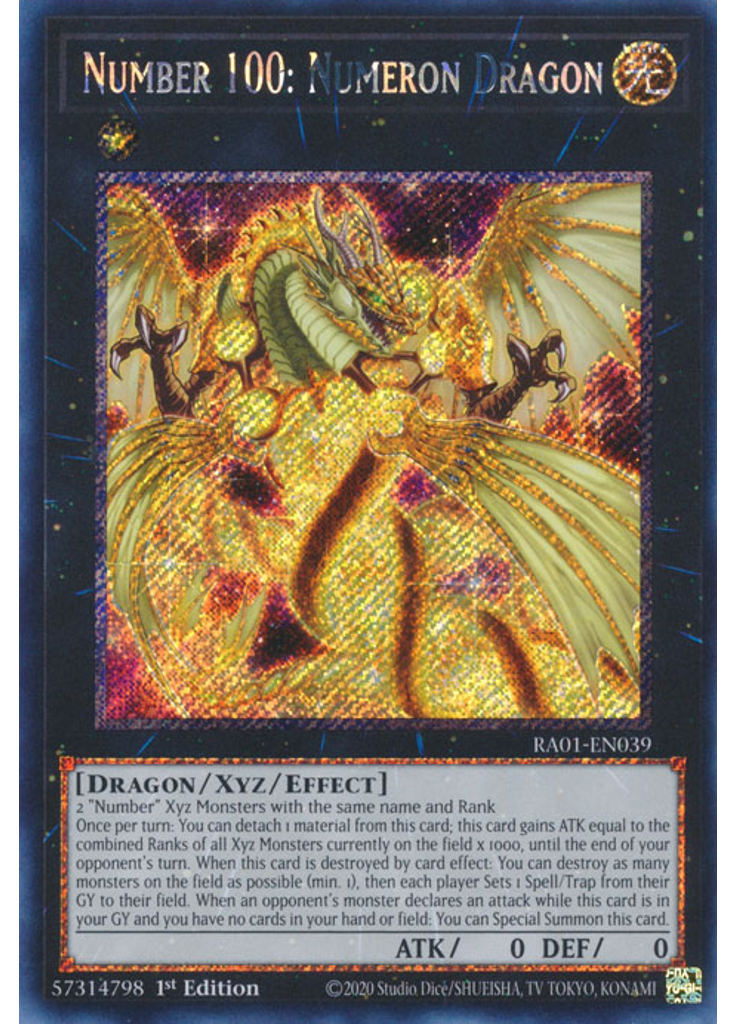 Number 100: Numeron Dragon (Platinum Secret Rare 1st Edition)