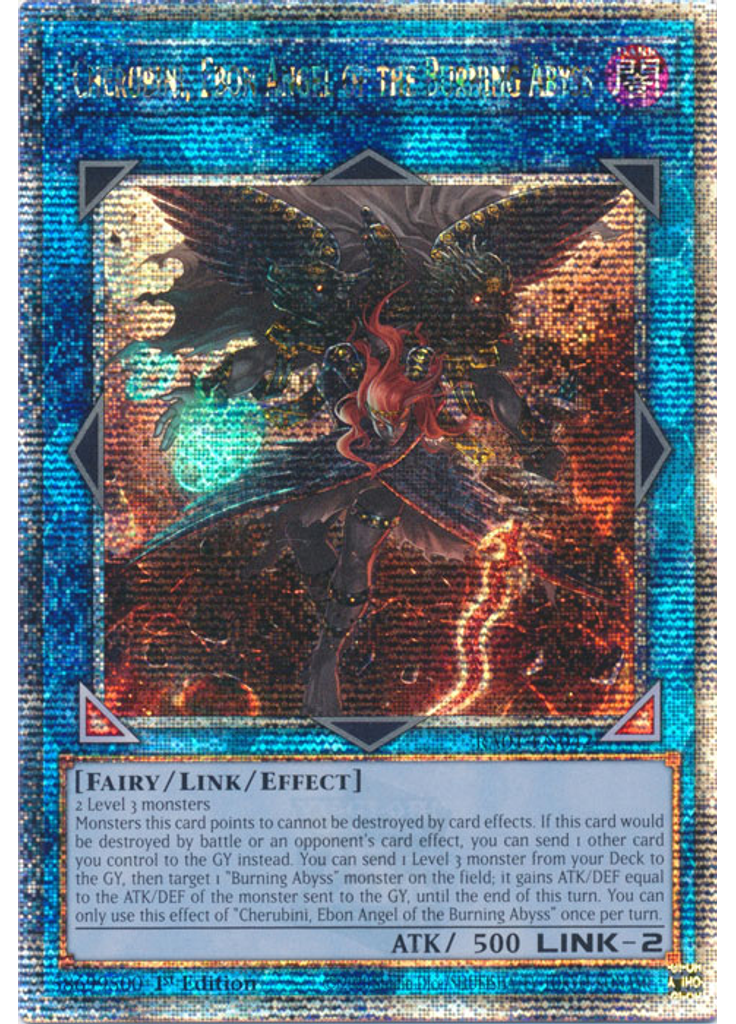 Cherubini, Ebon Angel of the Burning Abyss (Quarter Century Secret Rare 1st Edition)