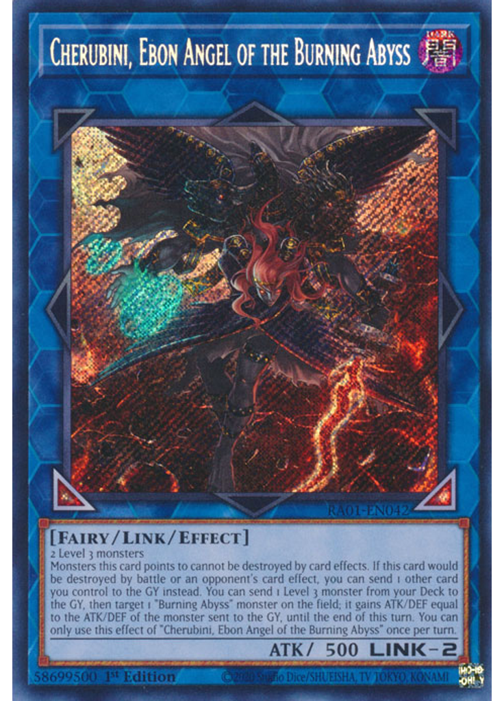 Cherubini, Ebon Angel of the Burning Abyss (Secret Rare 1st Edition)