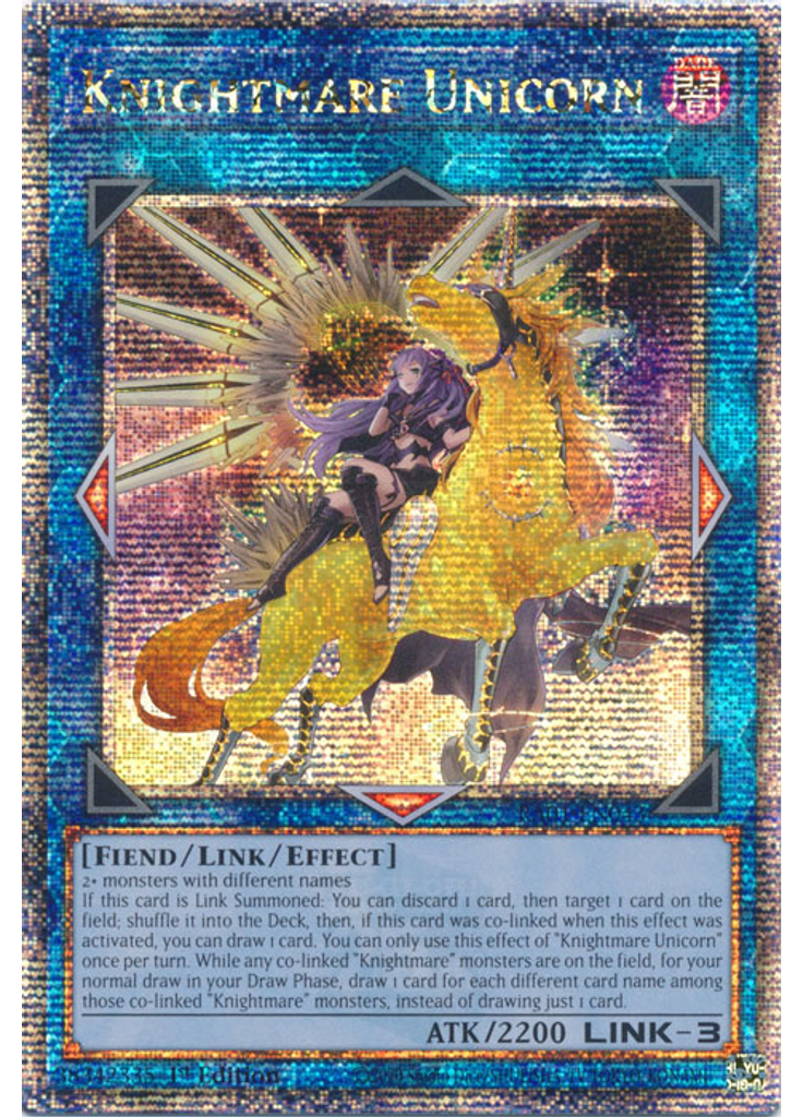 Knightmare Unicorn (Quarter Century Secret Rare 1st Edition Alternate Art)