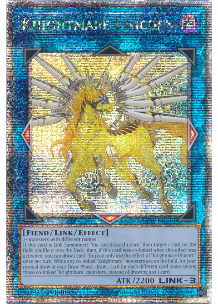 Knightmare Unicorn (Quarter Century Secret Rare 1st Edition)