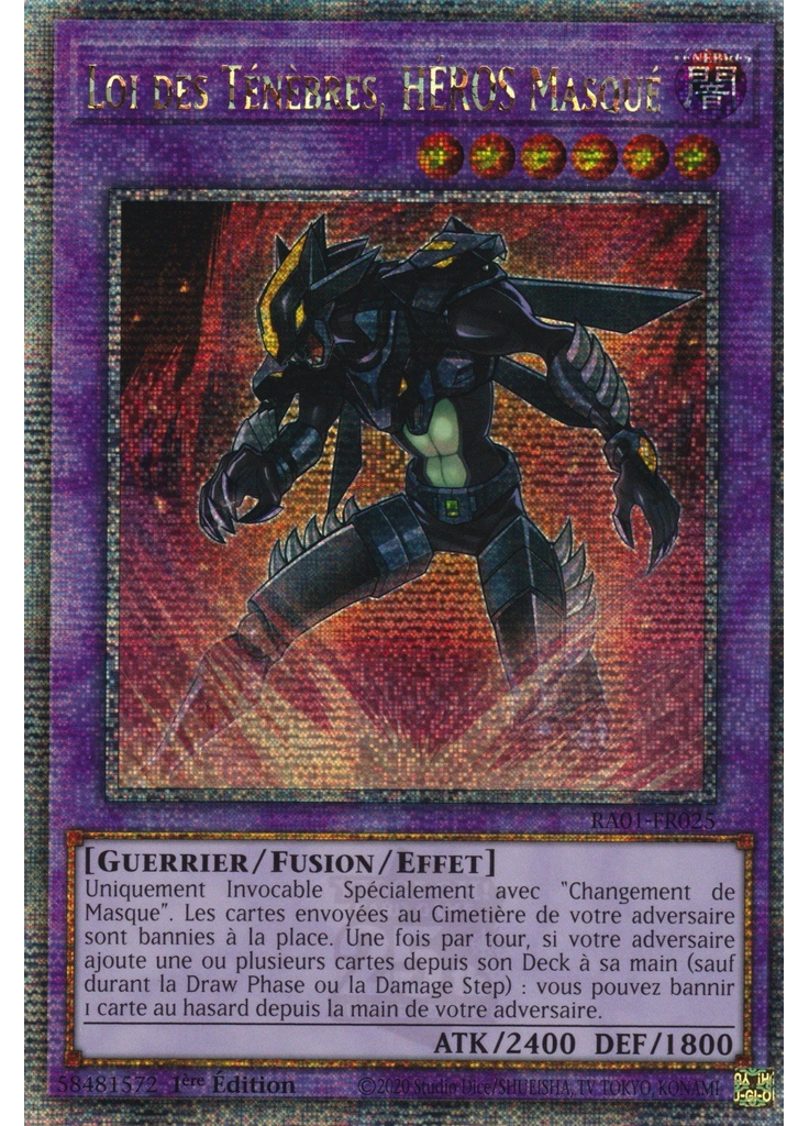 Loi des Ténèbres, HÉROS Masqué (Quarter Century Secret Rare 1st Edition)