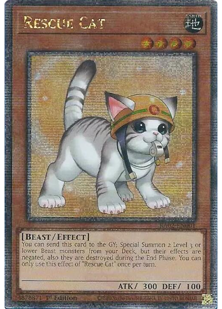 Rescue Cat (Quarter Century Secret Rare 1st Edition Alternate Art)