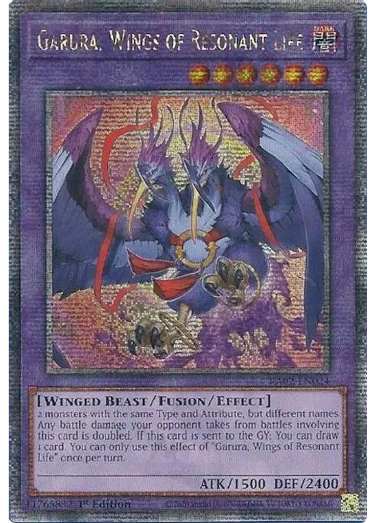 Garura, Wings of Resonant Life (Quarter Century Secret Rare 1st Edition)