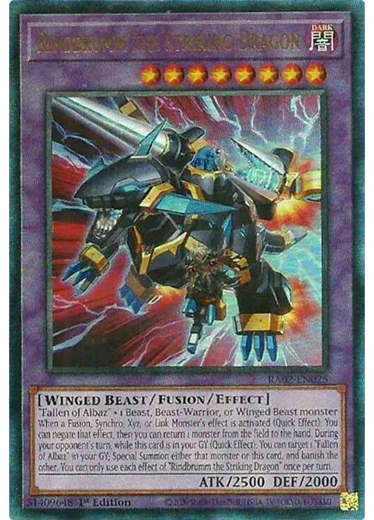 Rindbrumm the Striking Dragon (Ultimate Rare 1st Edition)