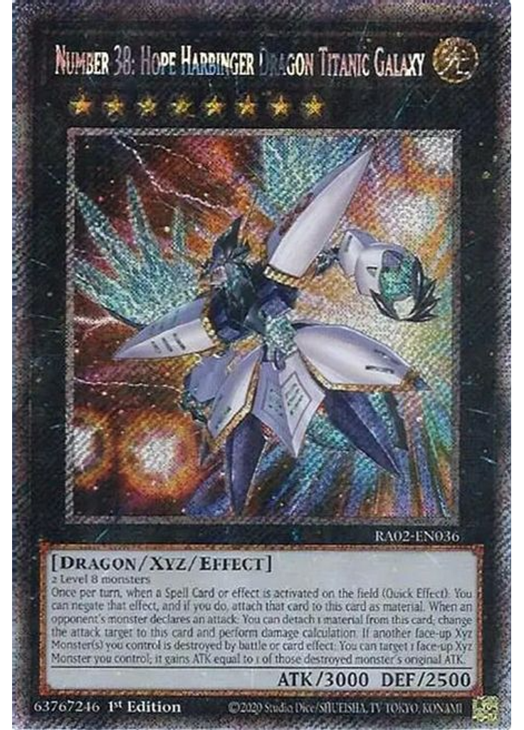 Number 38: Hope Harbinger Dragon Titanic Galaxy (Platinum Secret Rare 1st Edition)