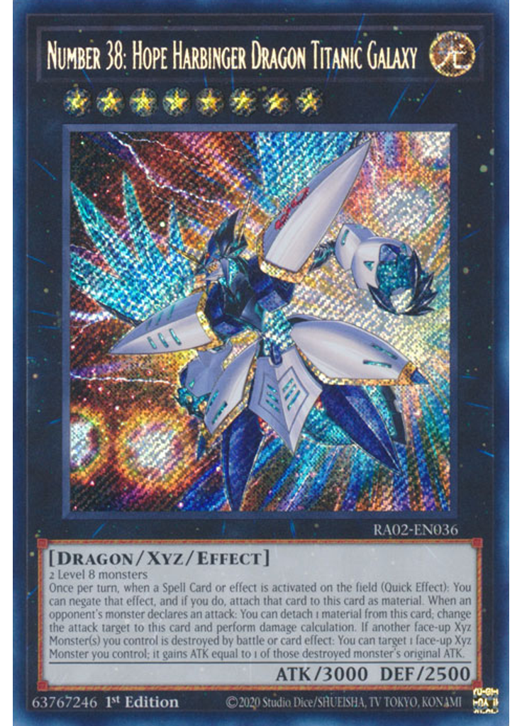 Number 38: Hope Harbinger Dragon Titanic Galaxy (Secret Rare 1st Edition)