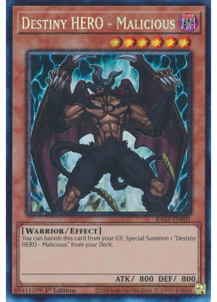 Destiny HERO - Malicious (Collectors Rare 1st Edition)