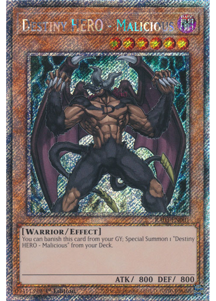 Destiny HERO - Malicious (Platinum Secret Rare 1st Edition)