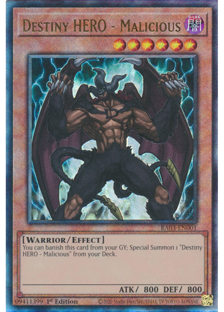 Destiny HERO - Malicious (Ultimate Rare 1st Edition)