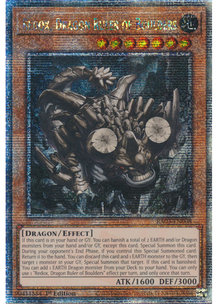 Redox, Dragon Ruler of Boulders (Quarter Century Secret Rare 1st Edition)