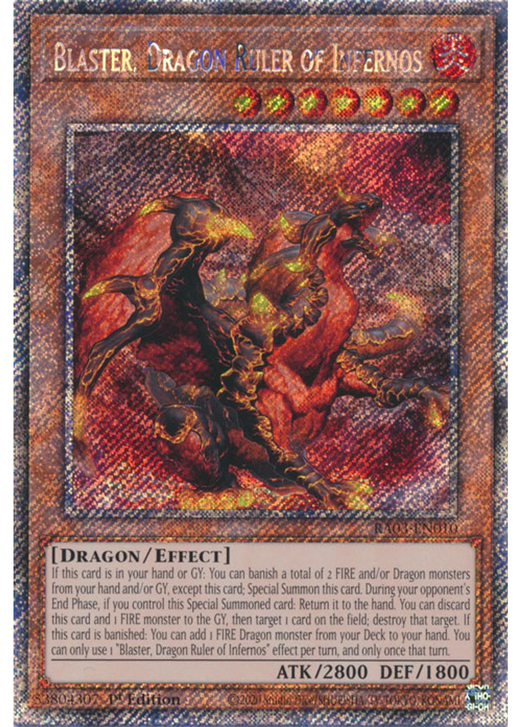 Blaster, Dragon Ruler of Infernos (Platinum Secret Rare 1st Edition)