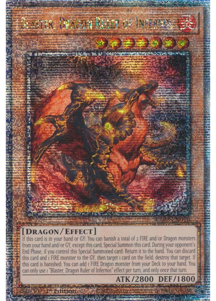 Blaster, Dragon Ruler of Infernos (Quarter Century Secret Rare 1st Edition)