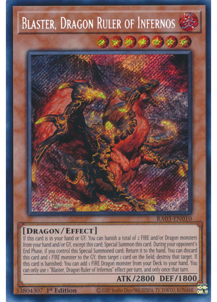 Blaster, Dragon Ruler of Infernos (Secret Rare 1st Edition)