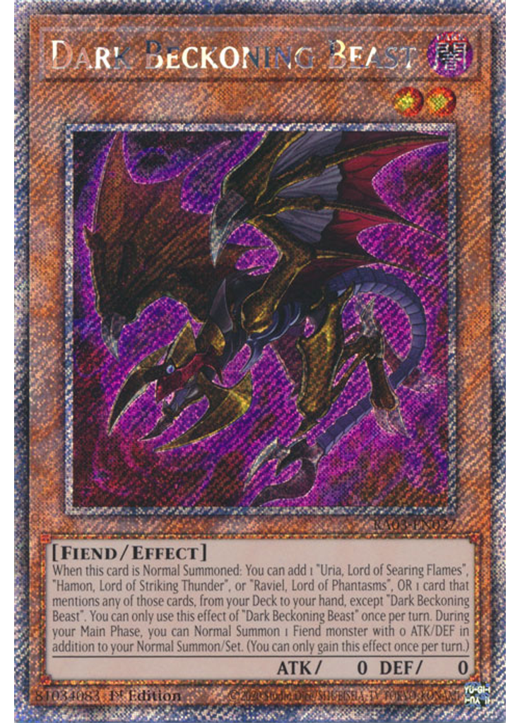 Dark Beckoning Beast (Platinum Secret Rare 1st Edition)