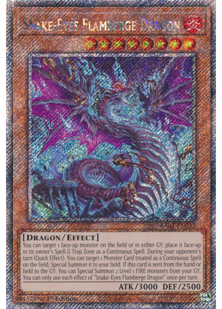 Snake-Eyes Flamberge Dragon (Platinum Secret Rare 1st Edition)