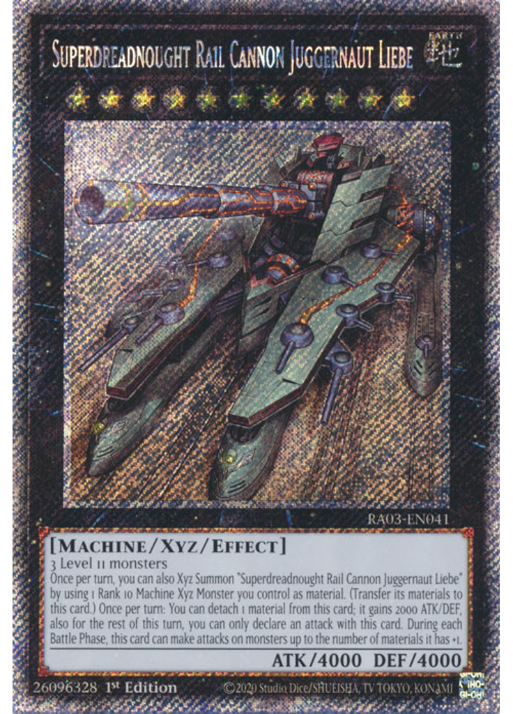Superdreadnought Rail Cannon Juggernaut Liebe (Platinum Secret Rare 1st Edition)