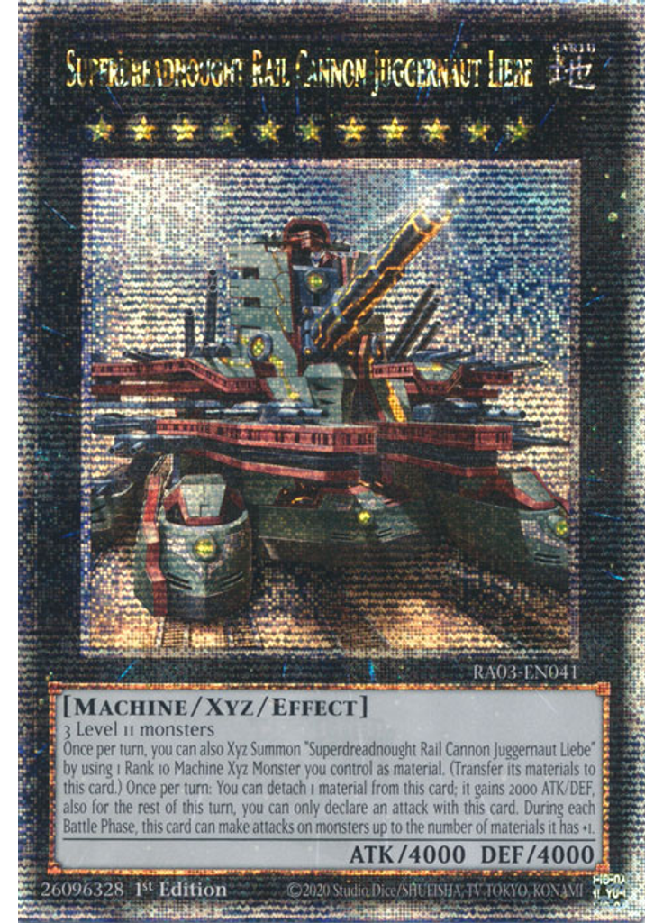 Superdreadnought Rail Cannon Juggernaut Liebe (Quarter Century Secret Rare 1st Edition Alternate Art)