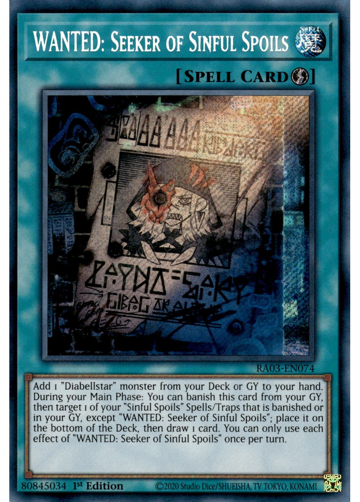 WANTED: Seeker of Sinful Spoils (Secret Rare 1st Edition)