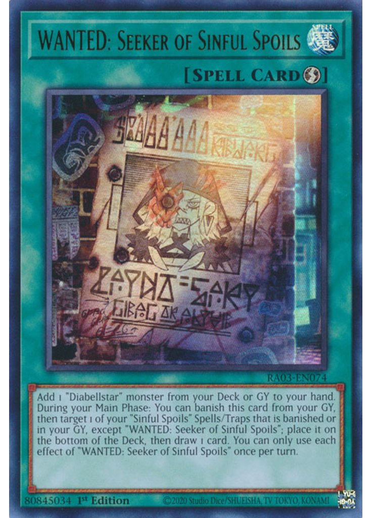 WANTED: Seeker of Sinful Spoils (Ultra Rare 1st Edition)
