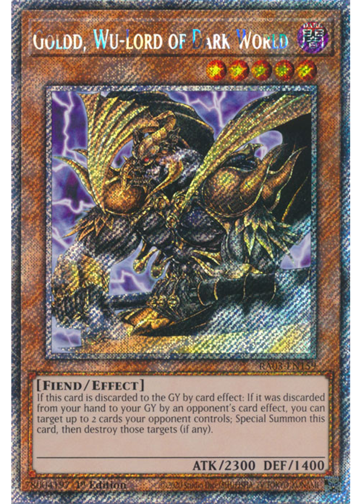 Goldd, Wu-Lord of Dark World (Platinum Secret Rare 1st Edition)