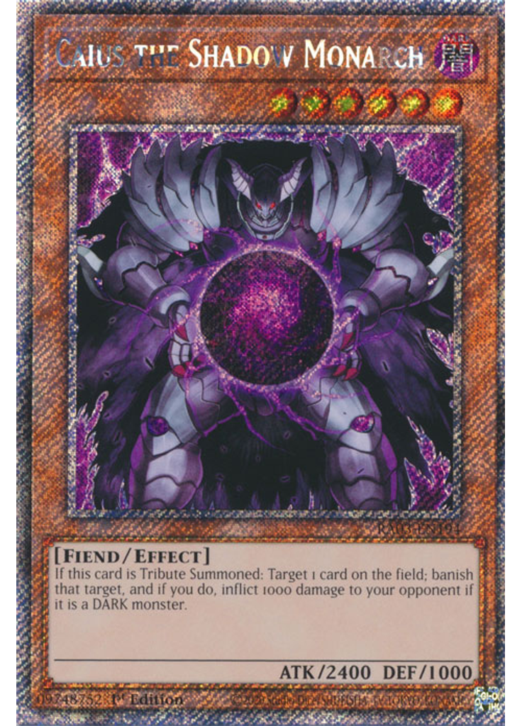 Caius the Shadow Monarch (Platinum Secret Rare 1st Edition)
