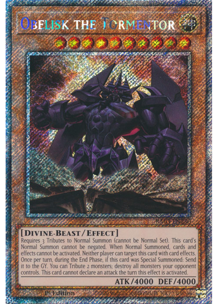 Obelisk the Tormentor (Platinum Secret Rare 1st Edition)