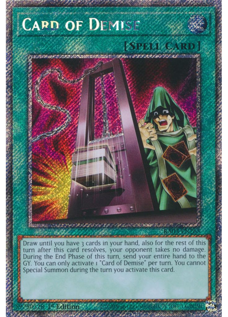 Card of Demise (Platinum Secret Rare 1st Edition)
