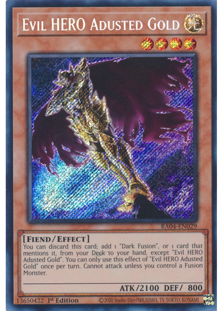Evil HERO Adusted Gold (Secret Rare 1st Edition)