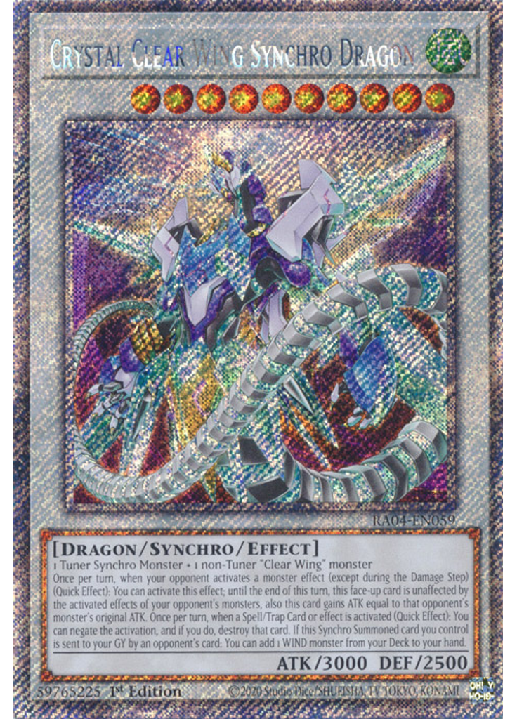 Crystal Clear Wing Synchro Dragon (Platinum Secret Rare 1st Edition)