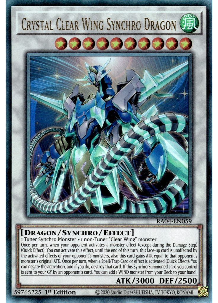 Crystal Clear Wing Synchro Dragon (Ultimate Rare 1st Edition)