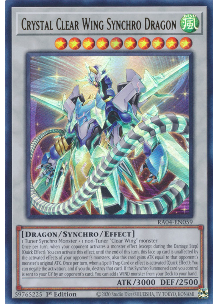 Crystal Clear Wing Synchro Dragon (Ultra Rare 1st Edition)