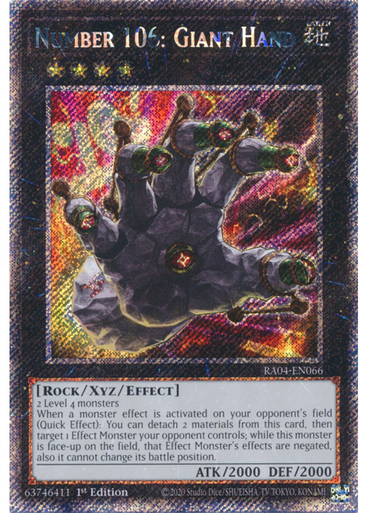 Number 106: Giant Hand (Platinum Secret Rare 1st Edition)