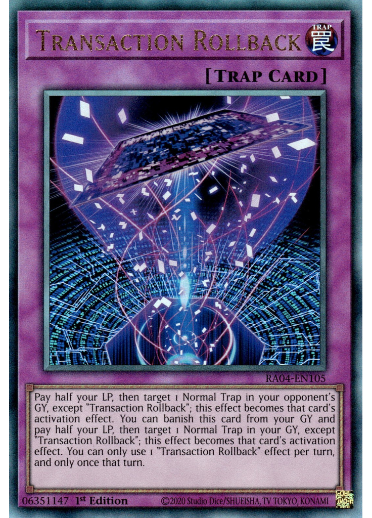 Transaction Rollback (Ultimate Rare 1st Edition)