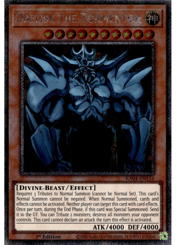 Obelisk the Tormentor (Platinum Secret Rare 1st Edition)