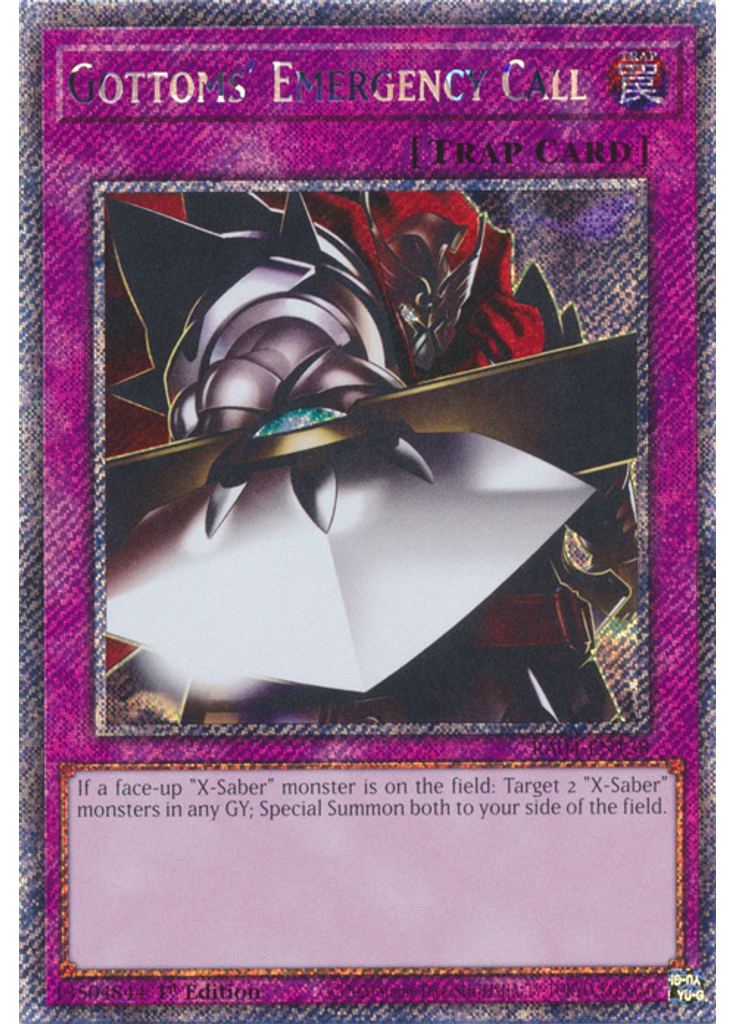 Gottoms' Emergency Call (Platinum Secret Rare 1st Edition)