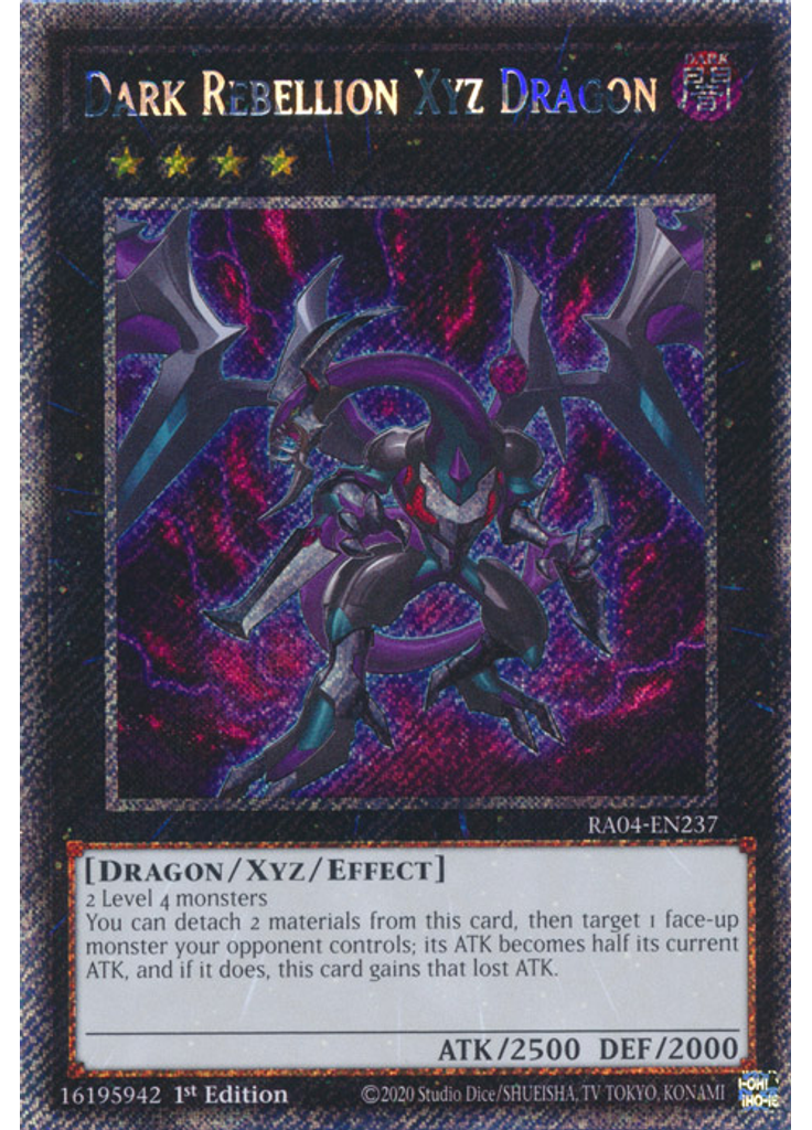 Dark Rebellion Xyz Dragon (Platinum Secret Rare 1st Edition)