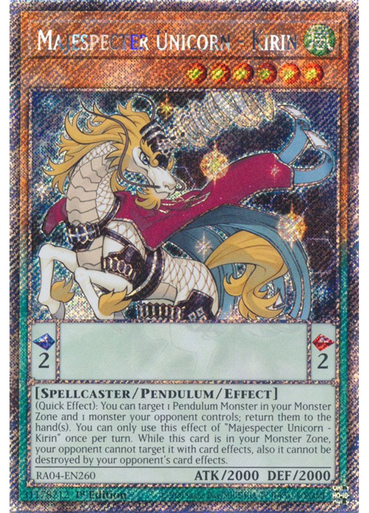 Majespecter Unicorn - Kirin (Platinum Secret Rare 1st Edition)