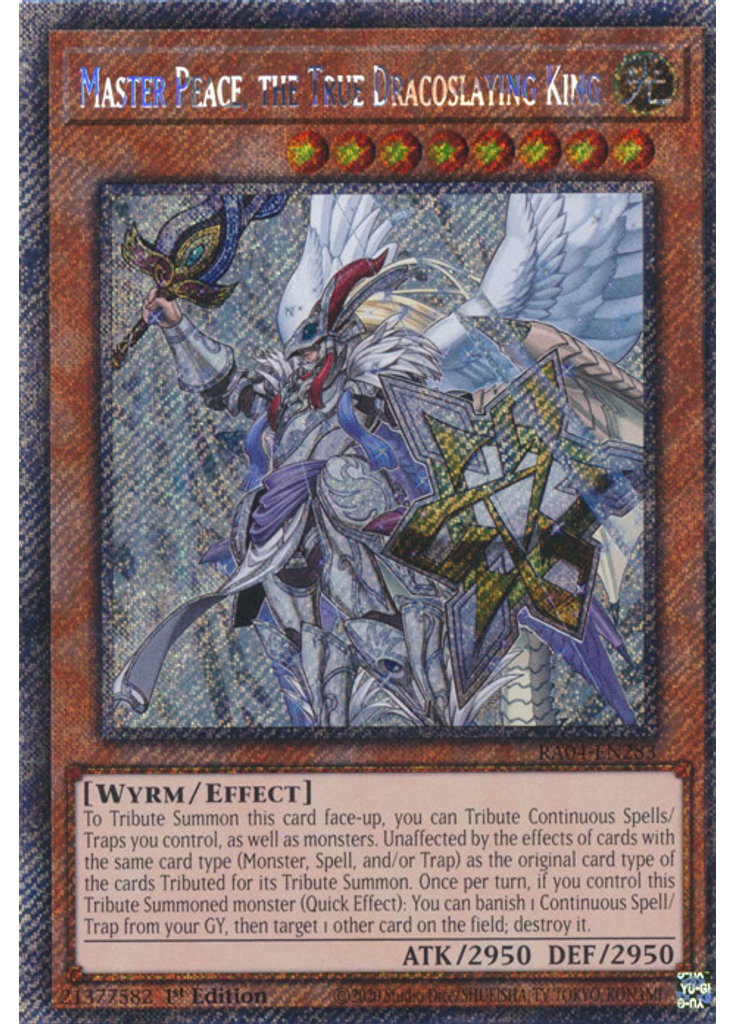 Master Peace, the True Dracoslaying King (Platinum Secret Rare 1st Edition)
