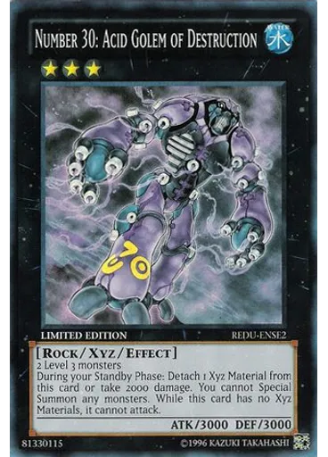 Number 30: Acid Golem of Destruction (Super Rare Limited) — Return of the Duelist: Special Edition