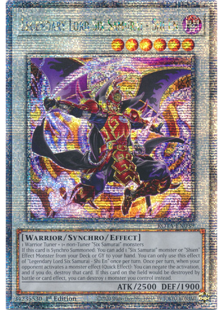 Legendary Lord Six Samurai - Shi En (Quarter Century Secret Rare 1st Edition)