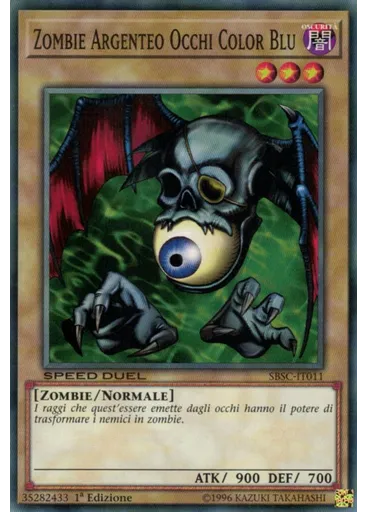 Zombie Argenteo Occhi Color Blu