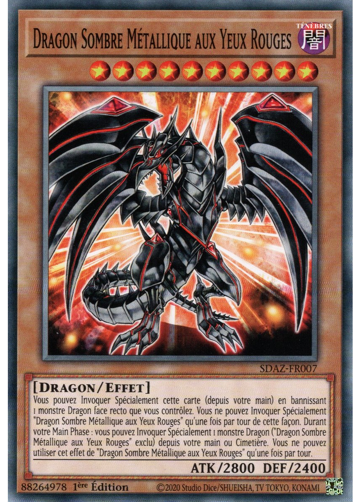 Dragon Sombre Métallique aux Yeux Rouges