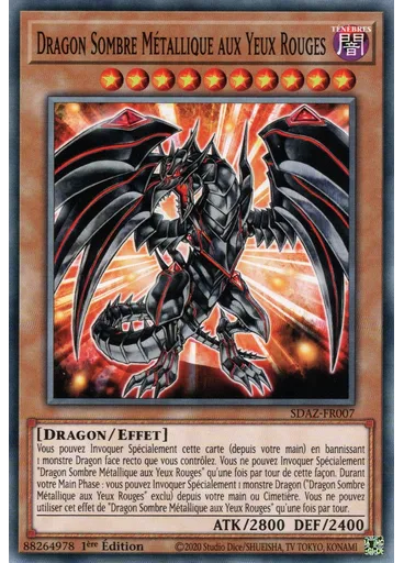 Dragon Sombre Métallique aux Yeux Rouges