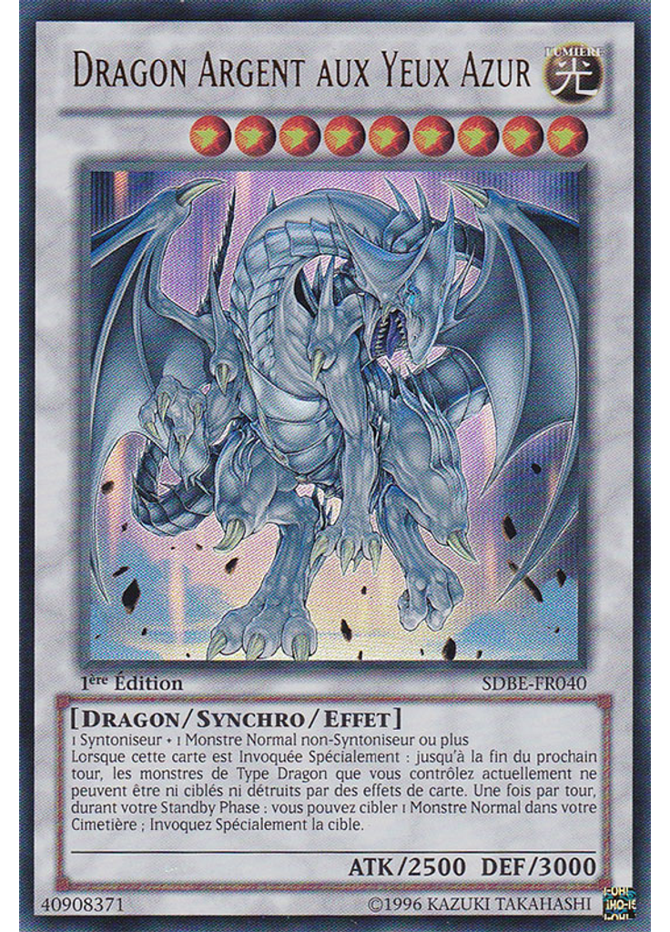 Dragon Argent aux Yeux Azur
