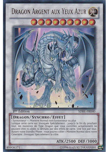 Dragon Argent aux Yeux Azur