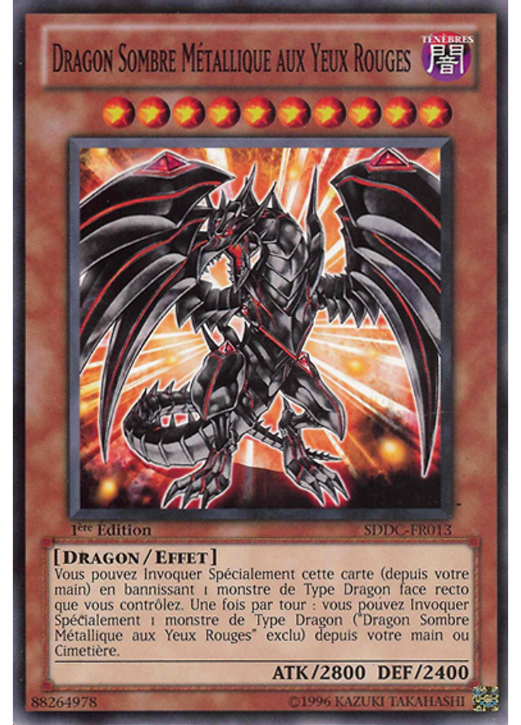 Dragon Sombre Métallique aux Yeux Rouges