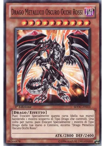 Drago Metallico Oscuro Occhi Rossi